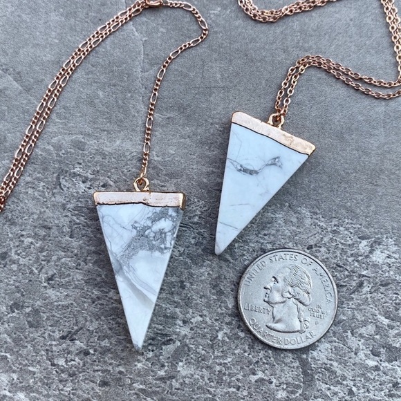 Rose Gold Dipped Boho Marble Pendant - Picture 8 of 8